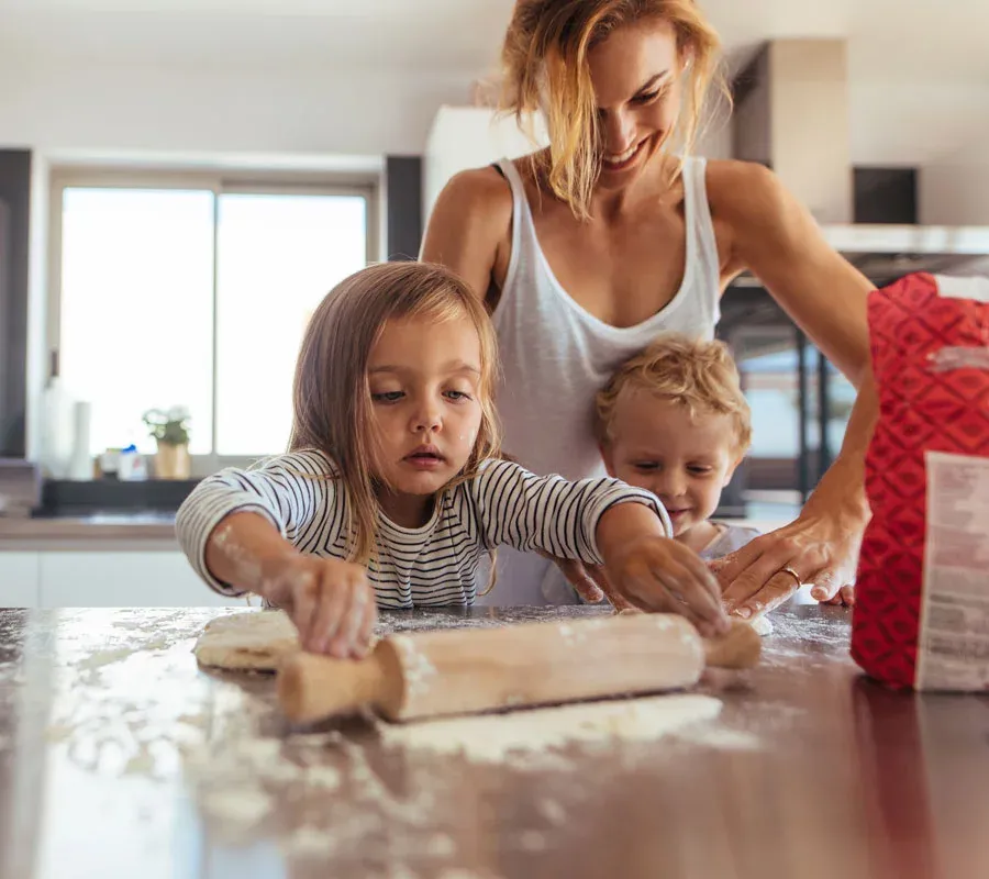 Family in the kitchen